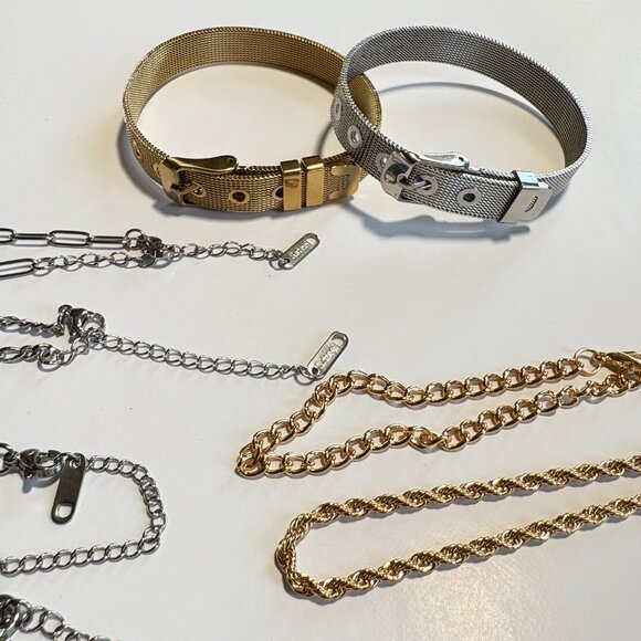 Costume Jewelry Silver and Gold Bundle of Bracelets - Picture 3 of 5